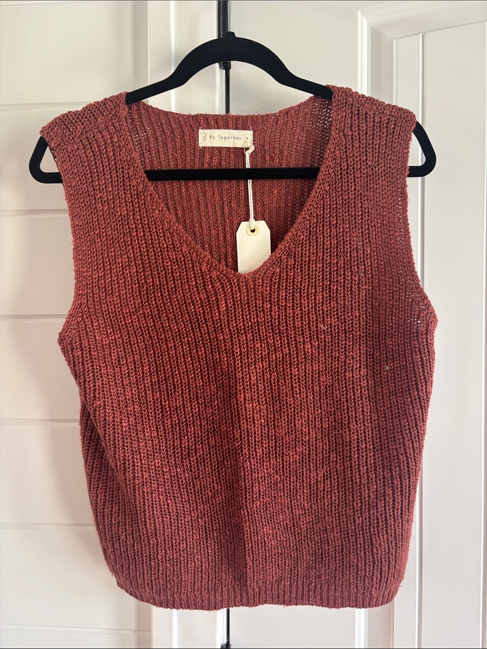 By Together Rust Knit Sleeveless Sweater Vest (pair with Pinch pants listing)